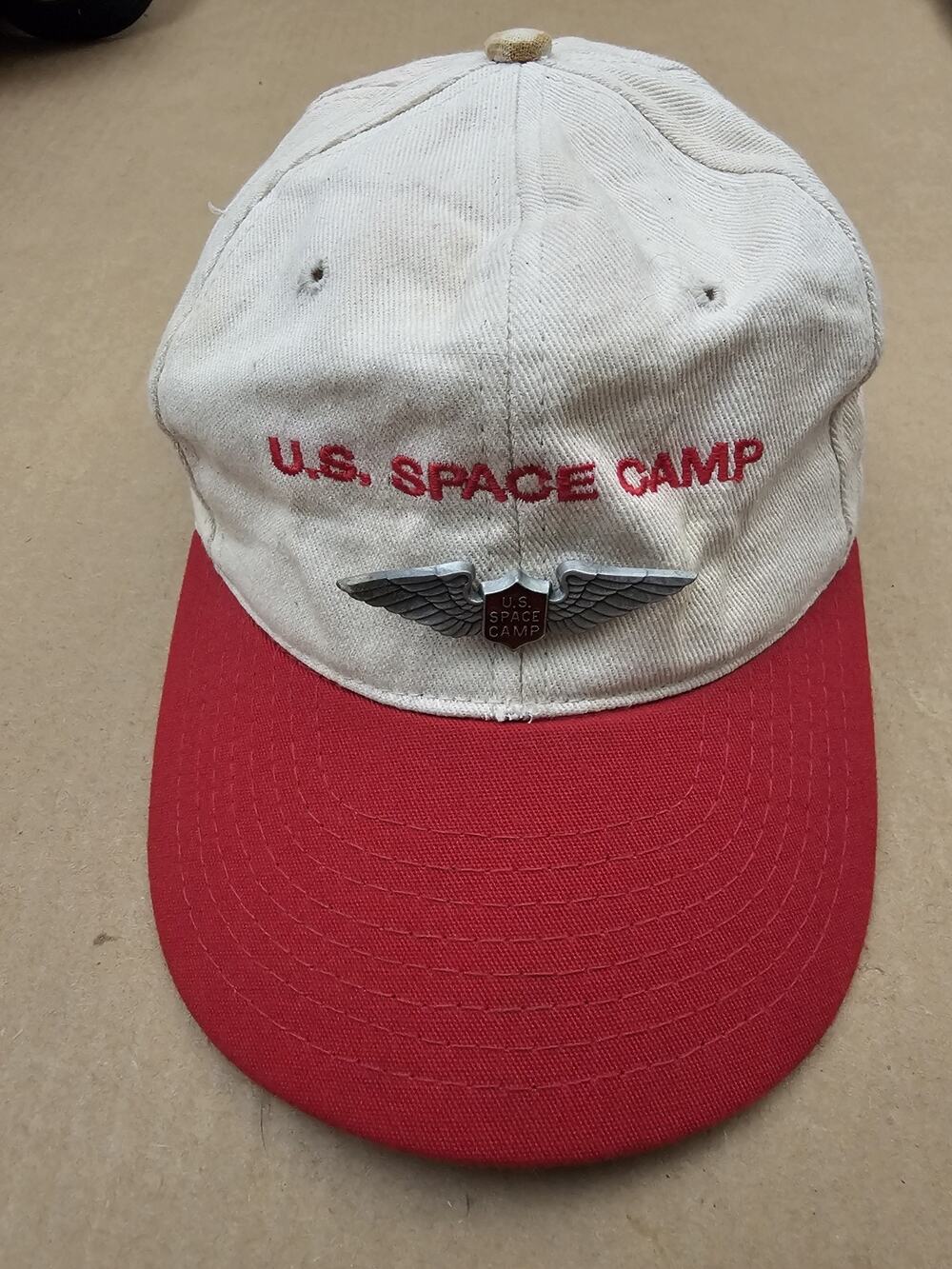 U.S Space Camp Cap Hat White Red Adjustable Snapback Embroidered